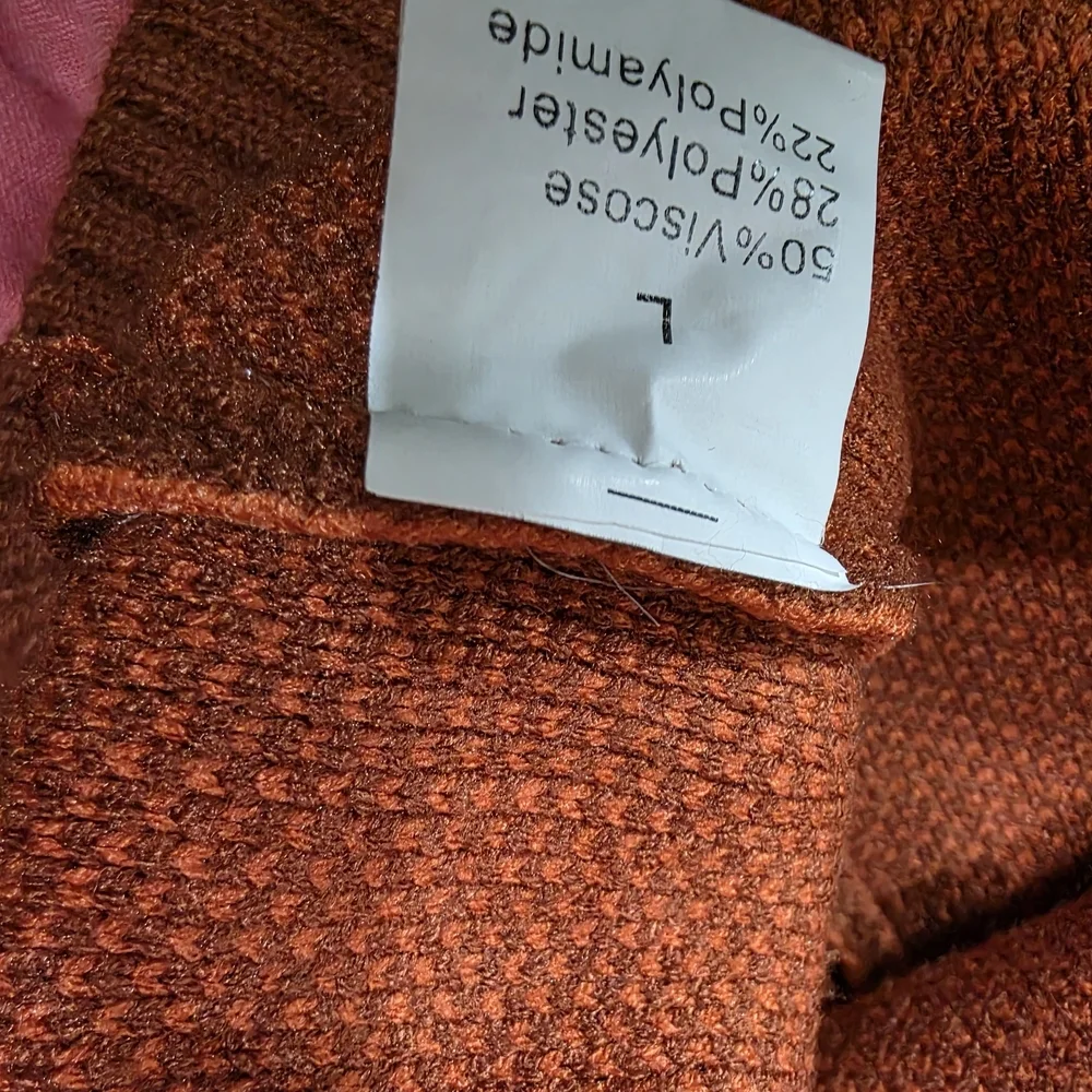 Women's Knitted Retro Round Neck Loose Pullover Sweate Sz L - Picture 2 of 8